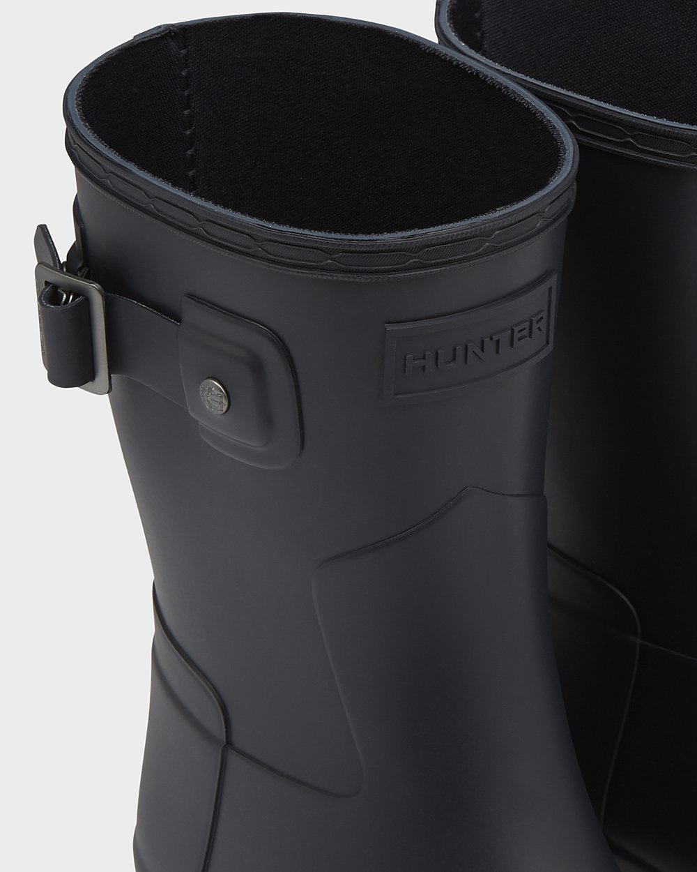 Hunter Refined Slim Fit Short Rain Boots - Sale Clearance Womens Navy - WCAPTY503